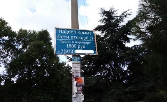 Таксисты агитируют улетать из Севастополя (фотофакт)